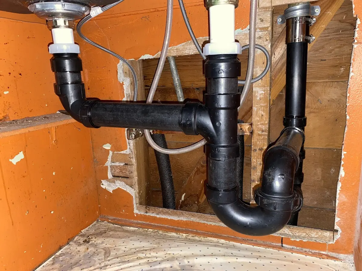 Professional Bathroom Installation equipment and tools on the job in International Falls